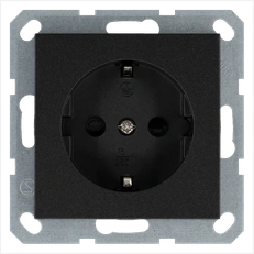 Изображение Розетка SCHUKO© с крышкой и защитными шторками 16A 250V~ 2P+T, цвет Антрацит