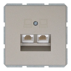 Изображение Двойная компьютерная розетка RJ-45 Cat.5 Jasmart серия FD, цвет бронза